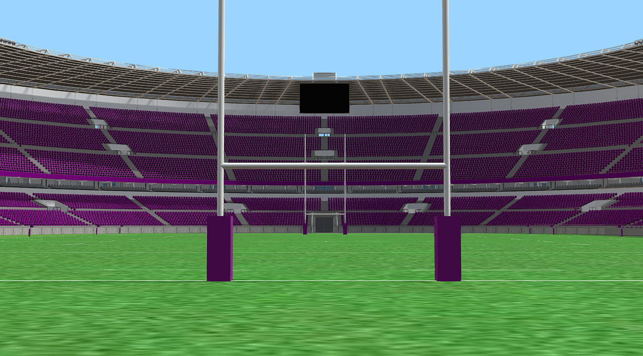 Fictional old stadium 2 - national Rugby arena 3D model_4