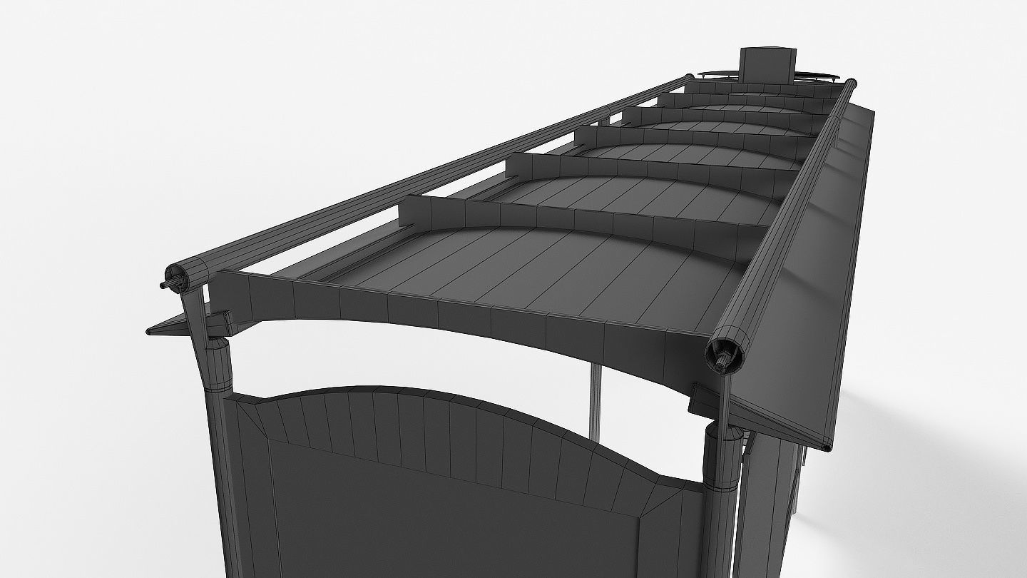 Bus stop Low-poly 3D model_11