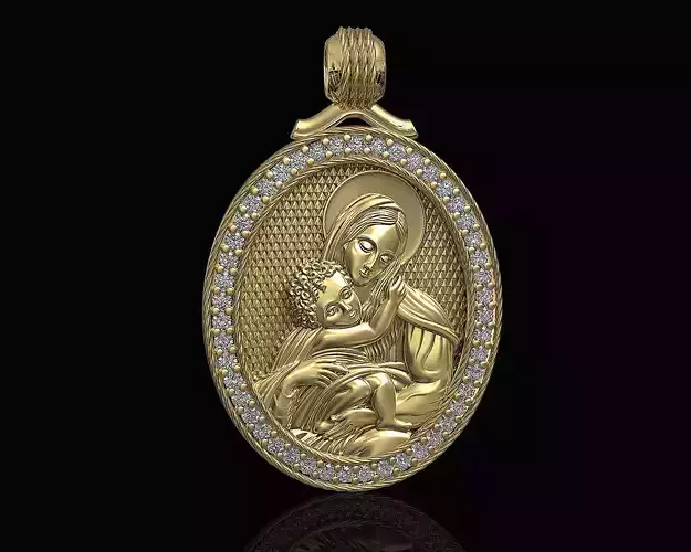 Mary with Jesus pendant