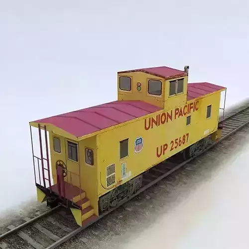 Union Pacific Caboose Low-poly 3D model