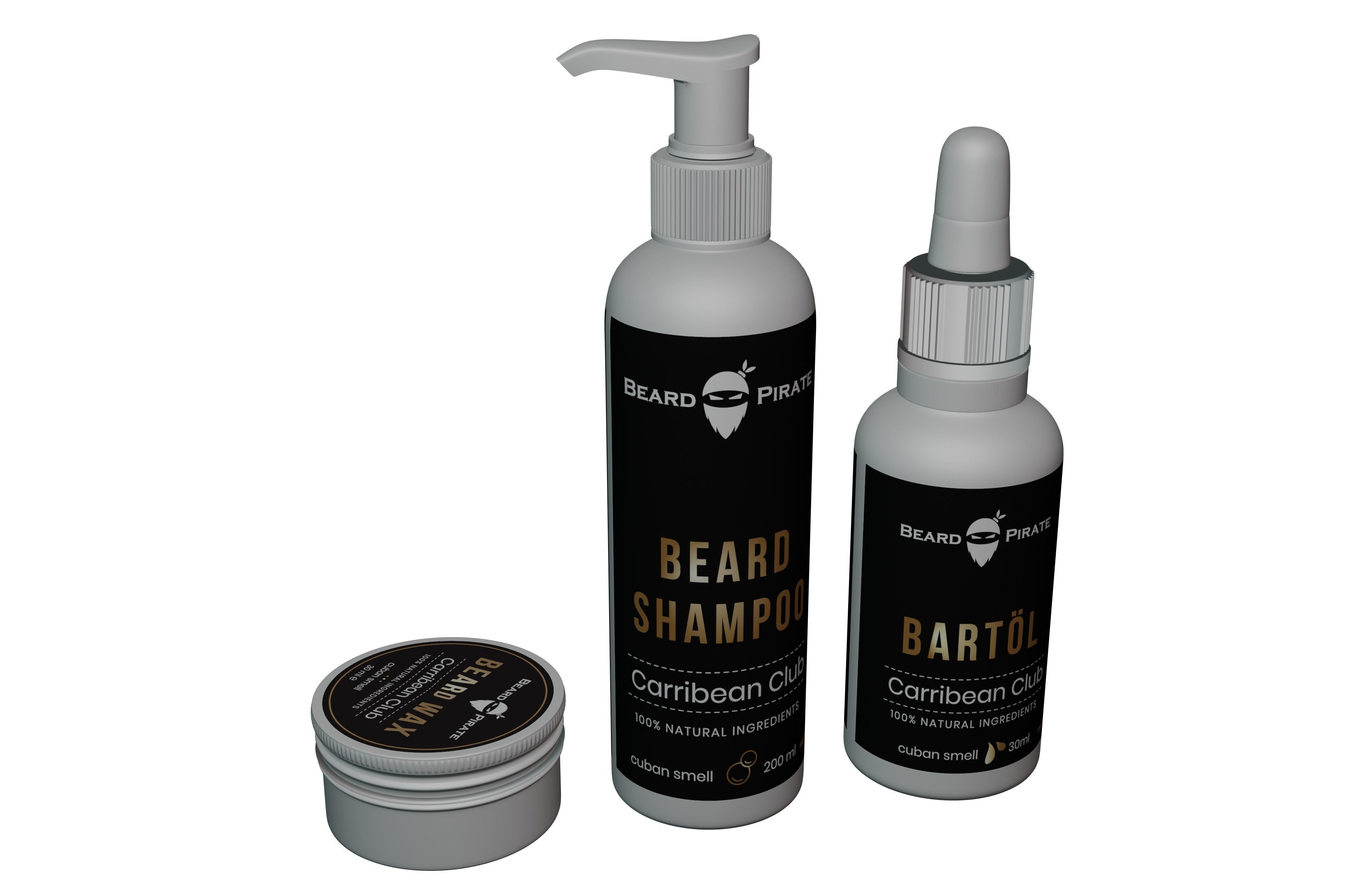 beard product Low-poly 3D model_7