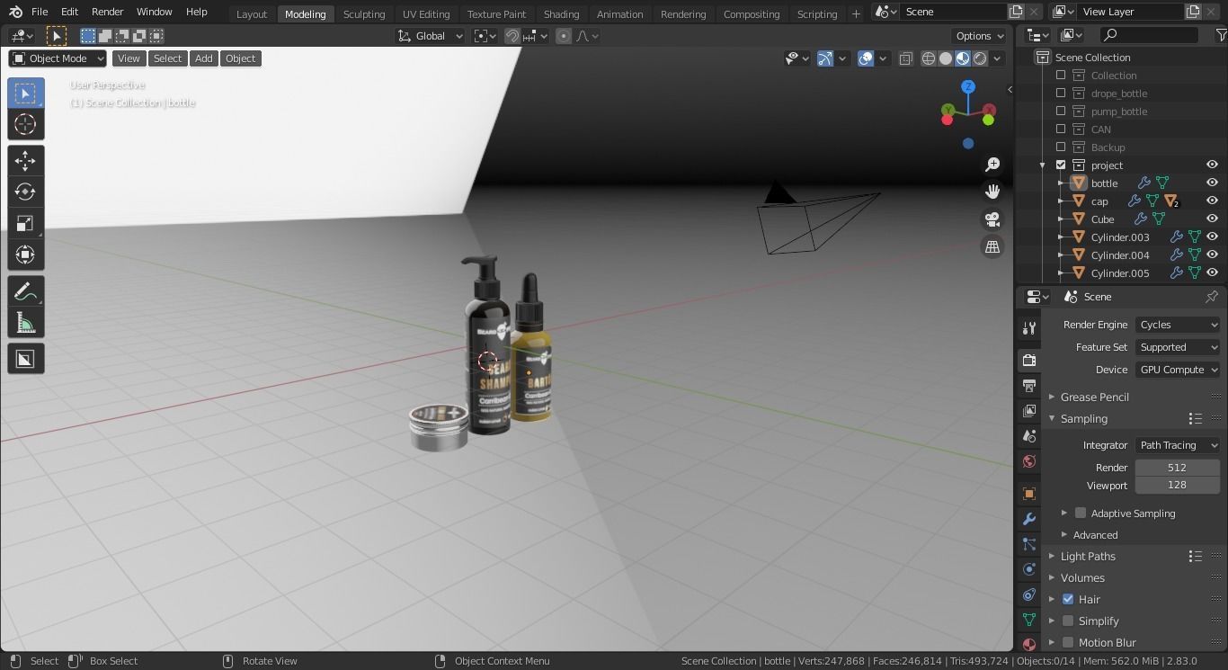beard product Low-poly 3D model_9
