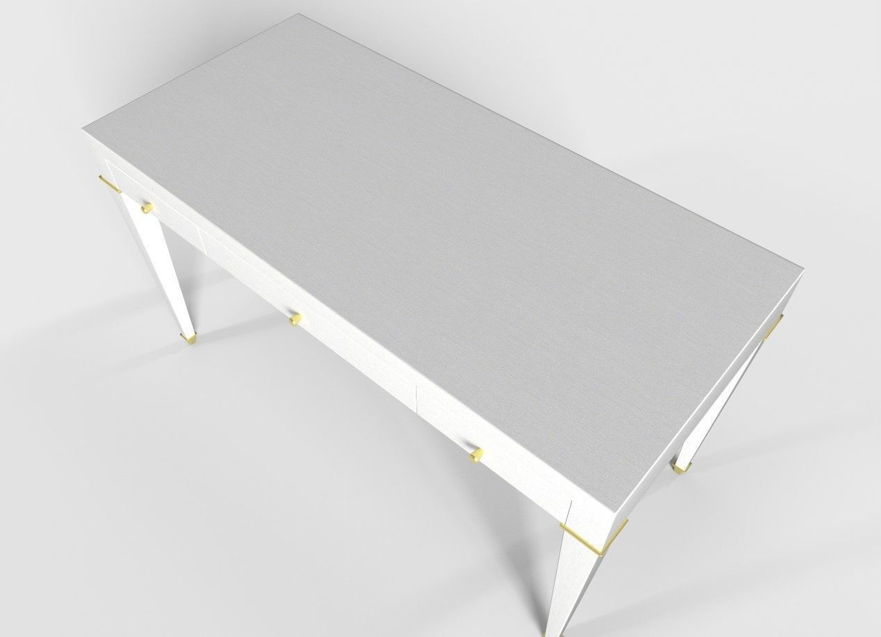 Claudette 3 Drawer Writing Desk Low-poly 3D model_4