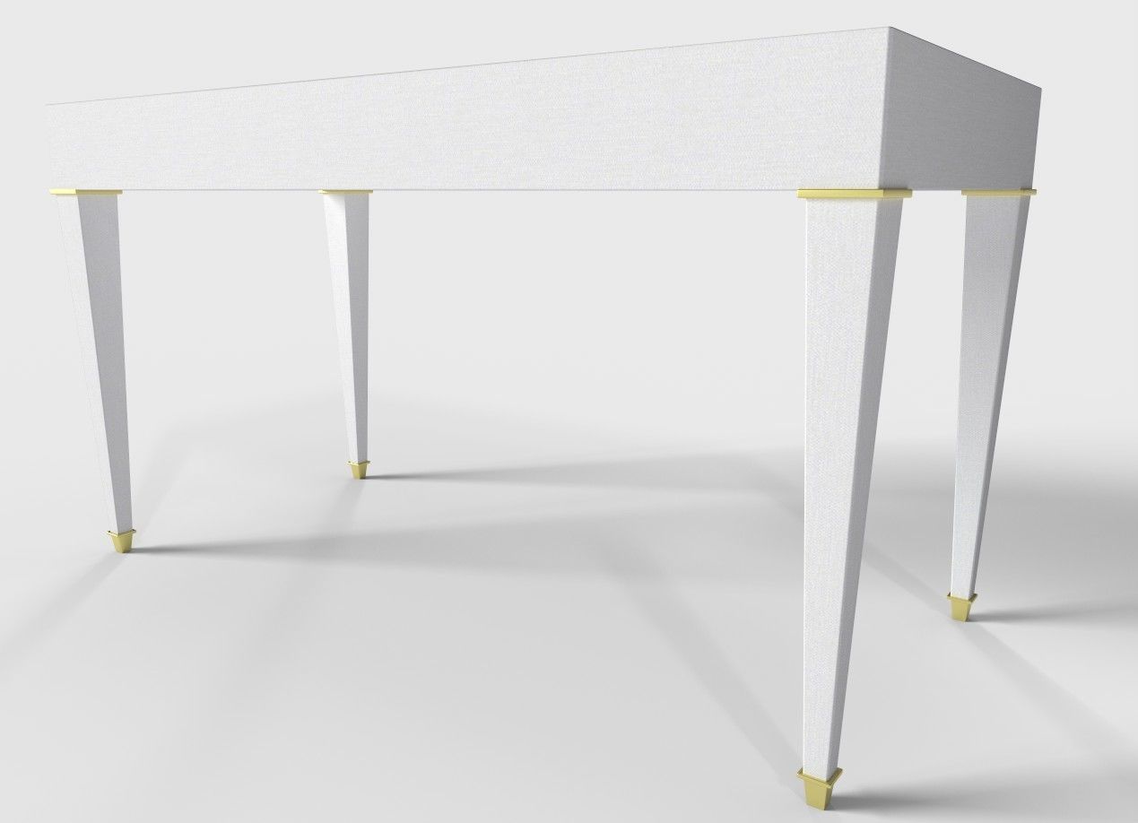 Claudette 3 Drawer Writing Desk Low-poly 3D model_3