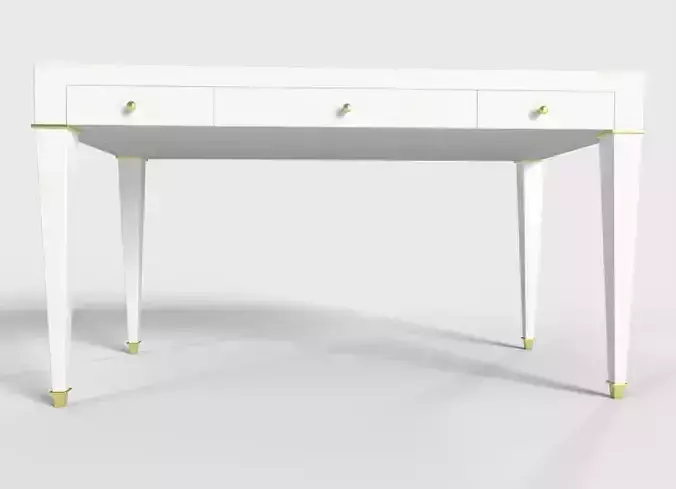 Claudette 3 Drawer Writing Desk Low-poly 3D model