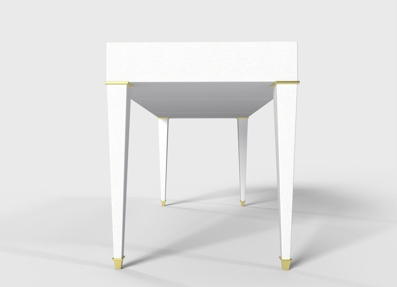 Claudette 3 Drawer Writing Desk Low-poly 3D model_1
