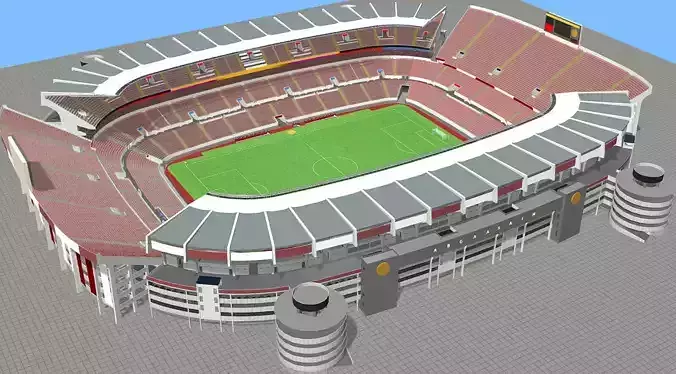 Fictional old stadium 3 - Football club arena 3D model