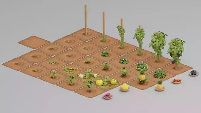 Farm G47 Low-poly 3D model Low-poly 3D model