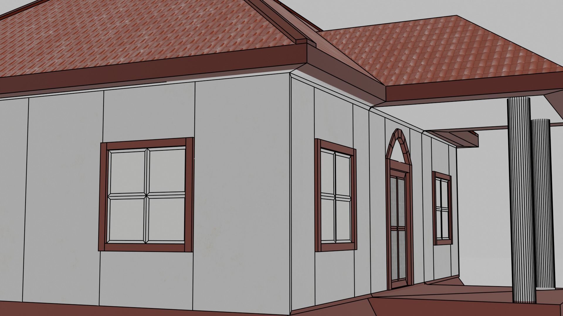 A Low Poly House Low-poly 3D model_8