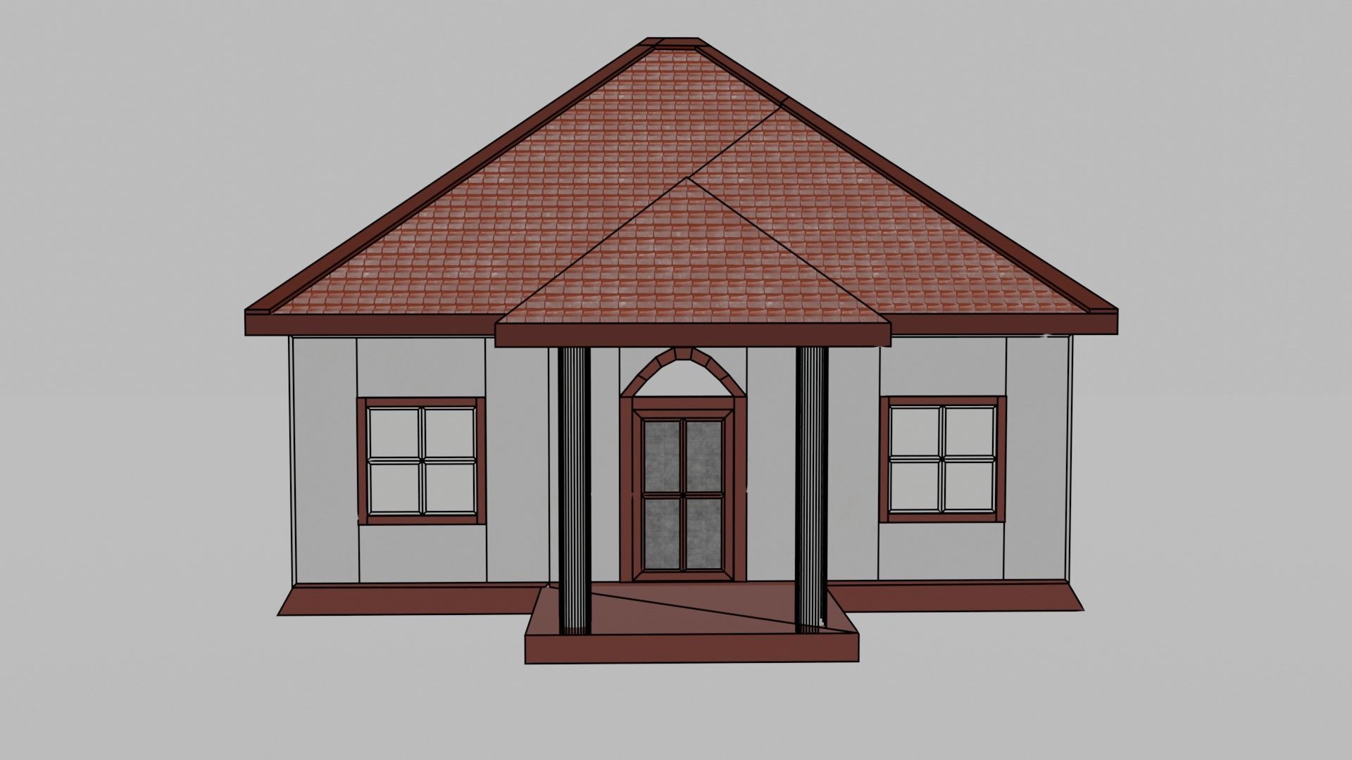 A Low Poly House Low-poly 3D model_7