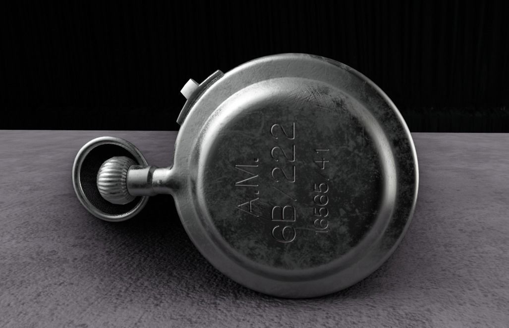 British WWII RAF Stopwatch 3D model_4