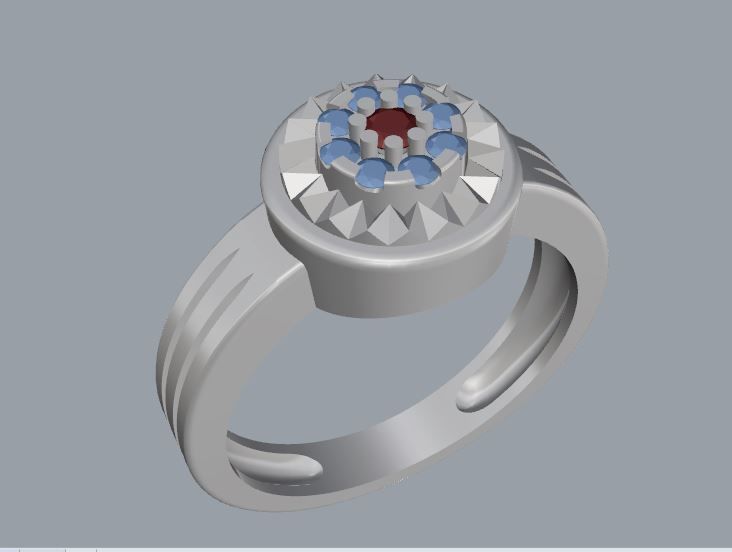 Ring and Earrings 09 3D print model_11
