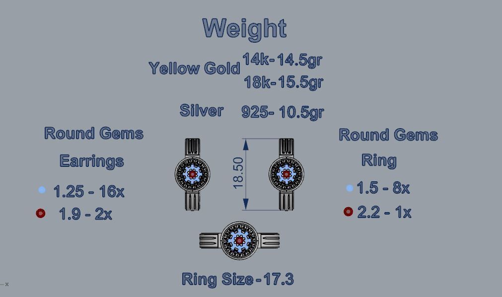 Ring and Earrings 09 3D print model_4