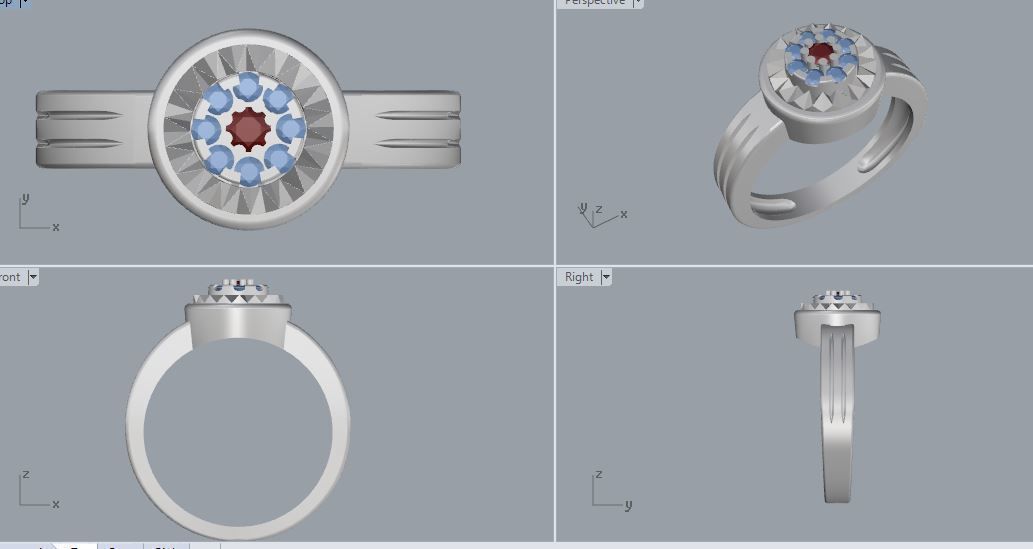 Ring and Earrings 09 3D print model_12