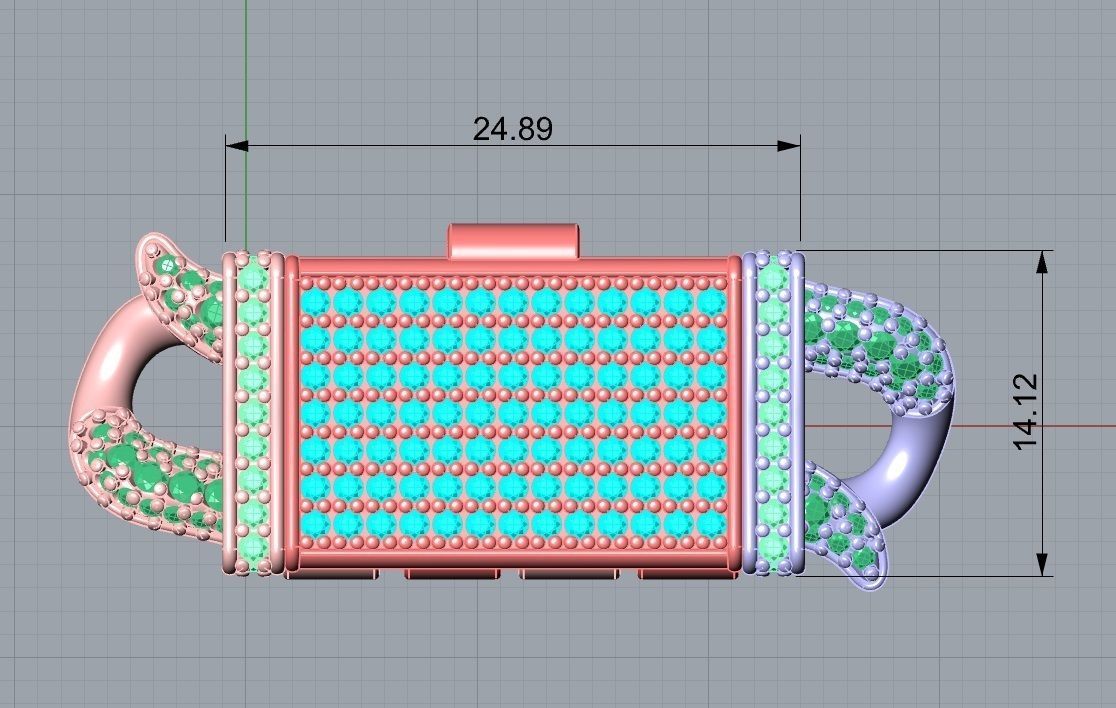 Chain bracelet clasp ICE printable 3d design 3D print model_9