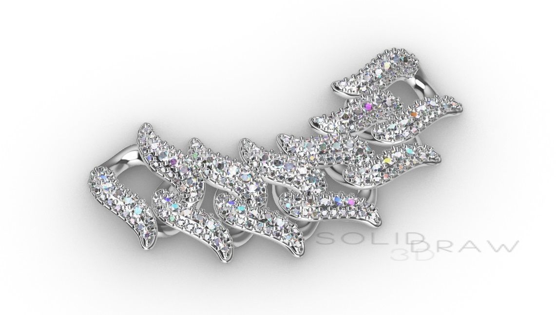 Chain bracelet clasp ICE printable 3d design 3D print model_3
