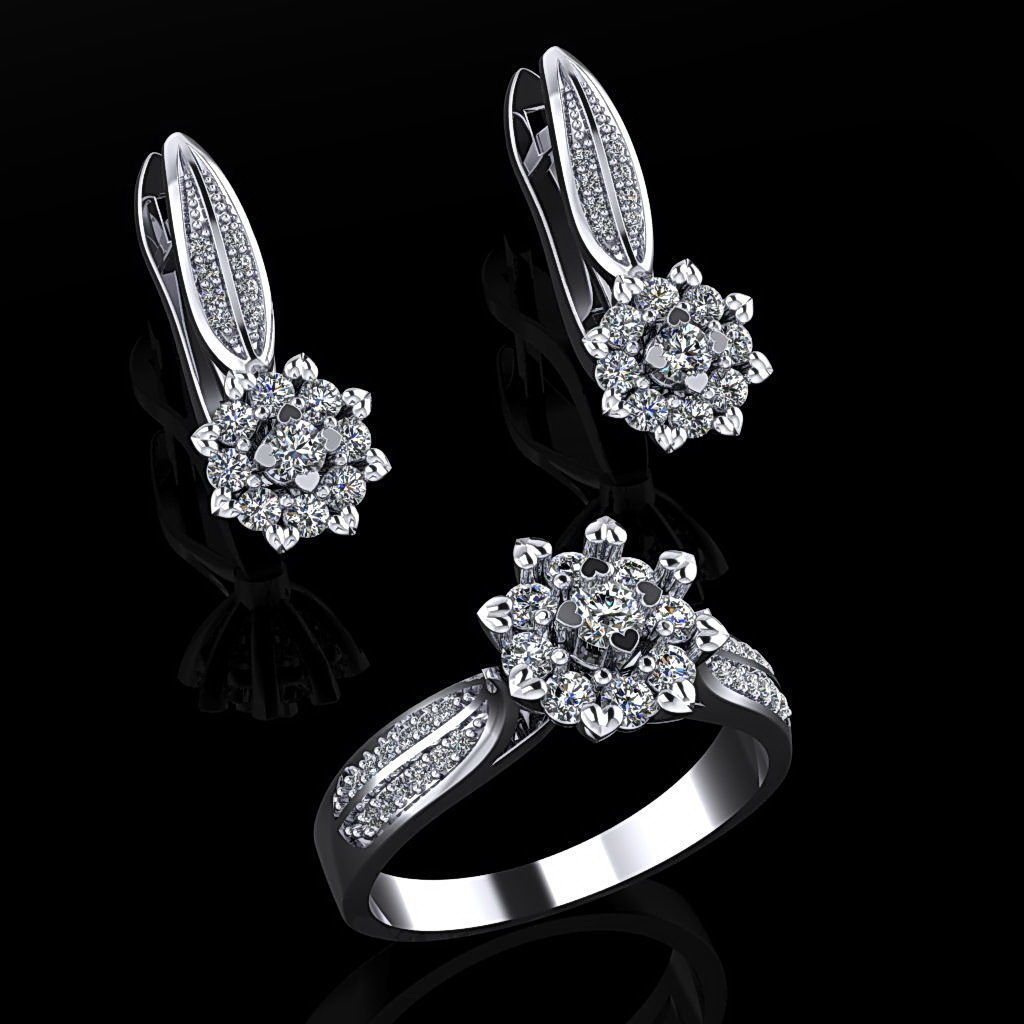 Ring and Earrings 11 3D print model_3