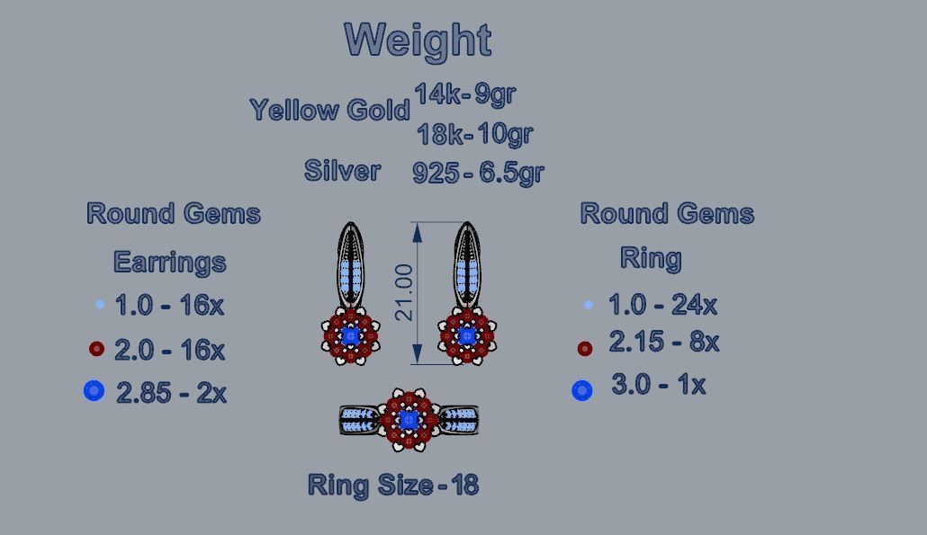 Ring and Earrings 11 3D print model_4