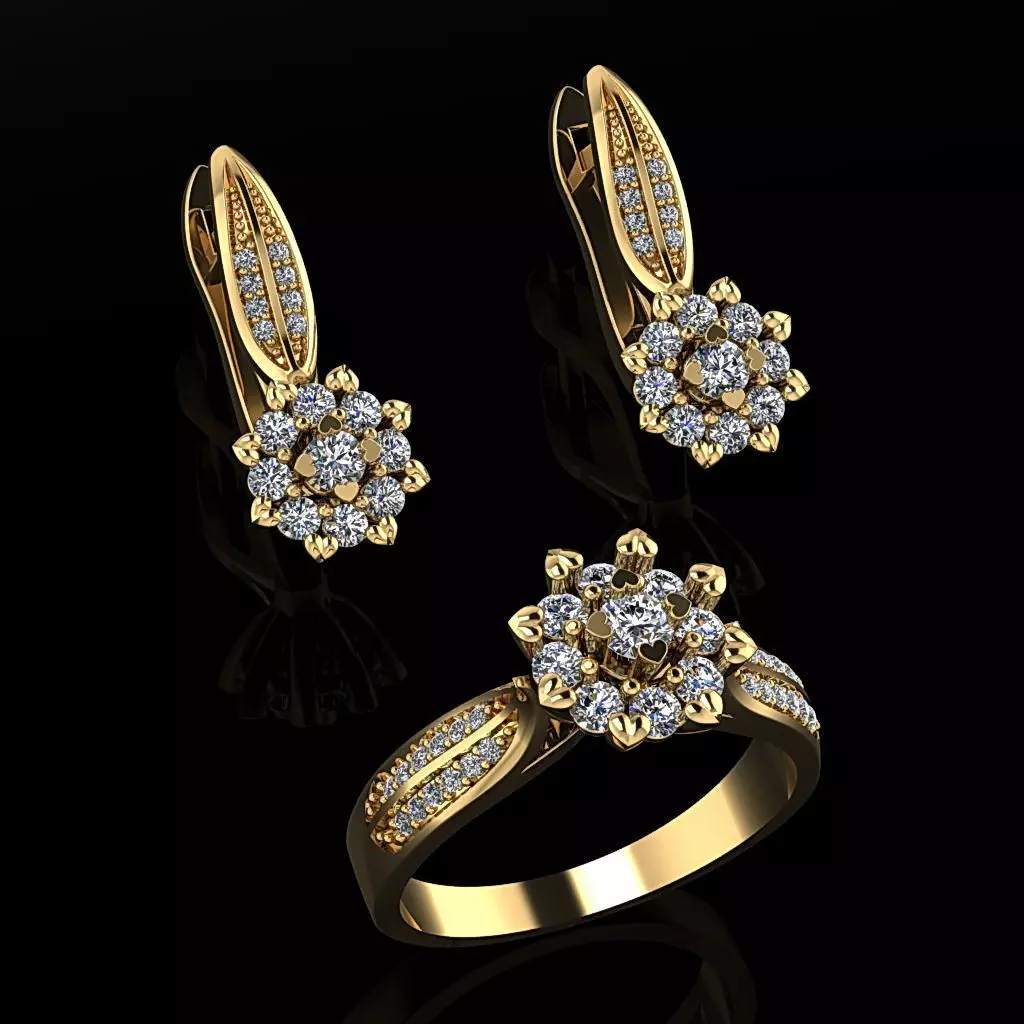 Ring and Earrings 11 3D print model_0