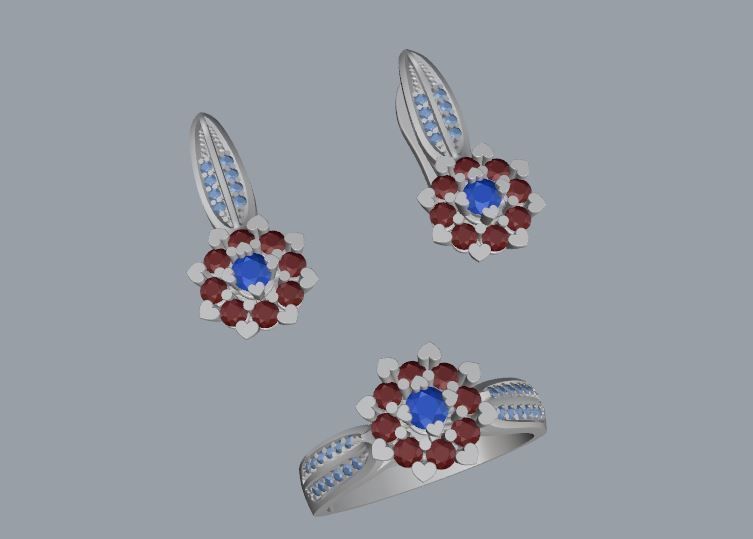 Ring and Earrings 11 3D print model_13