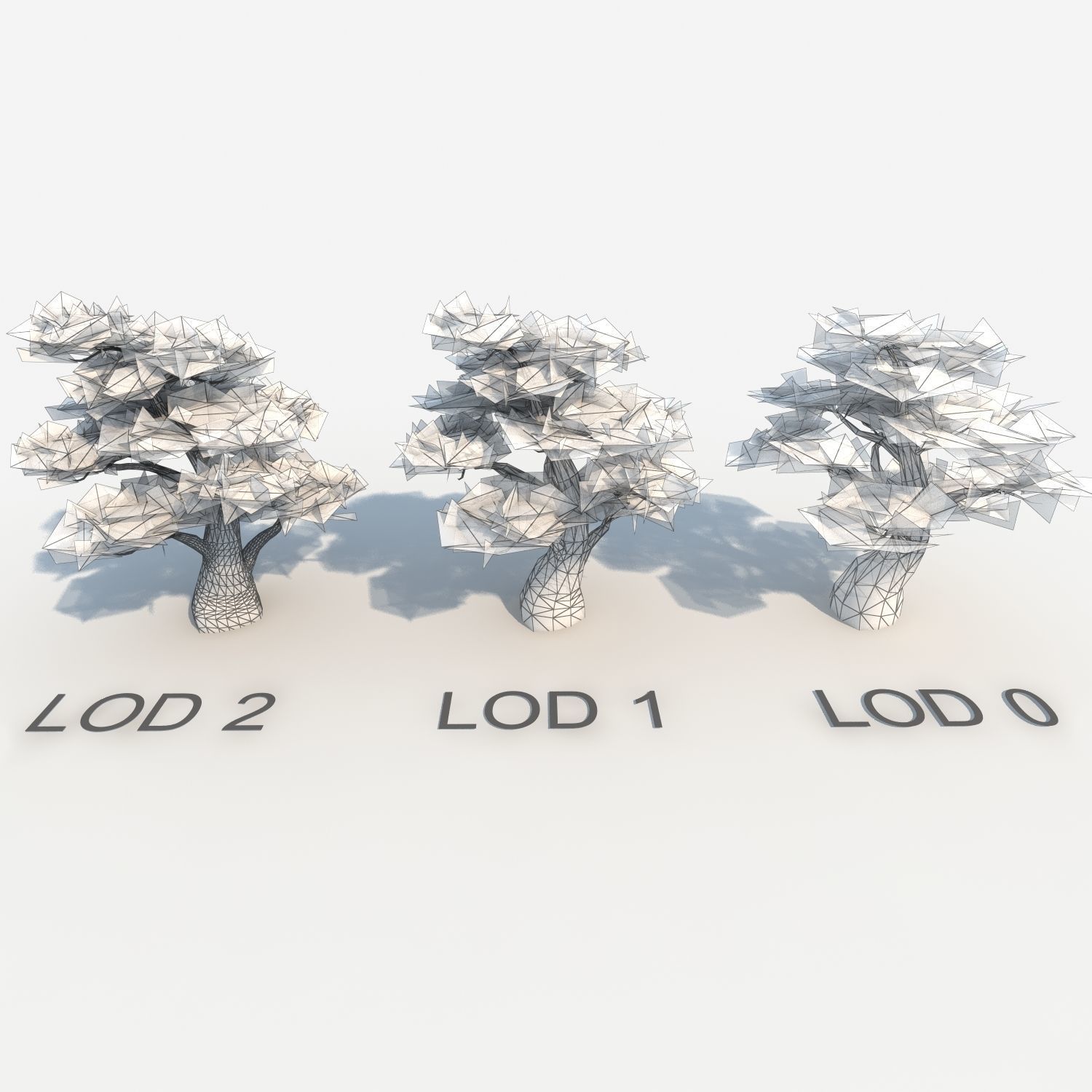 Trees pack lowpoly plus pebbles and small bushes Low-poly 3D model_1