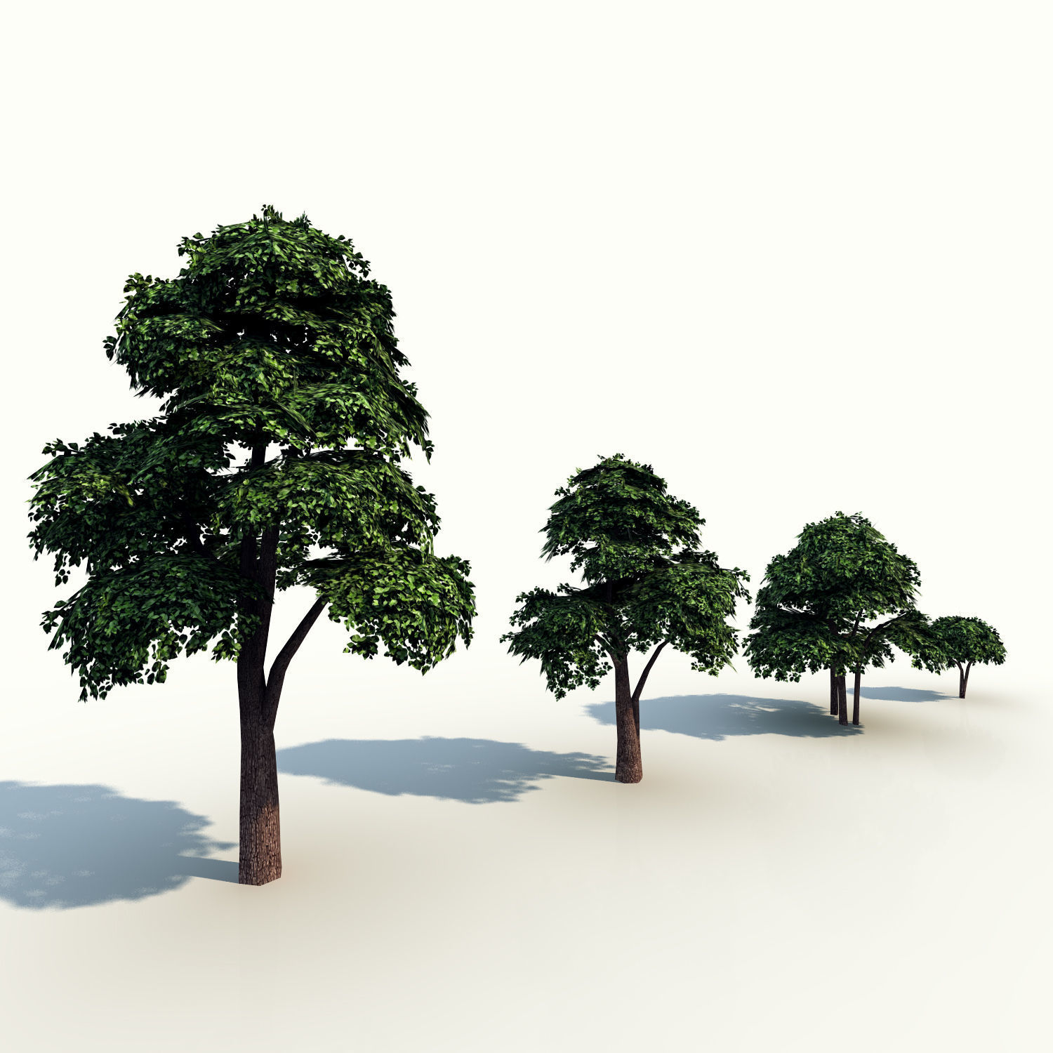 Trees pack lowpoly plus pebbles and small bushes Low-poly 3D model_7