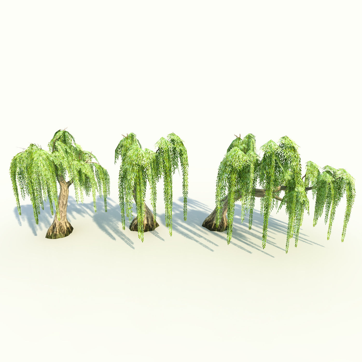 Trees pack lowpoly plus pebbles and small bushes Low-poly 3D model_16