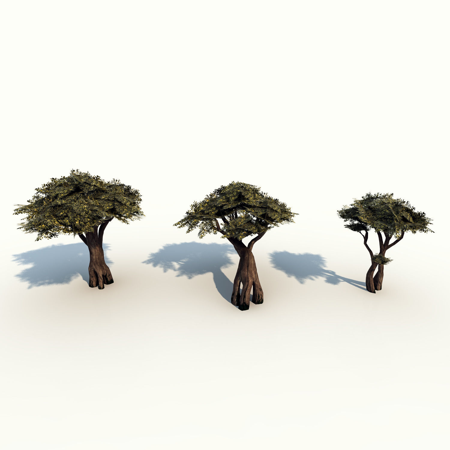 Trees pack lowpoly plus pebbles and small bushes Low-poly 3D model_15