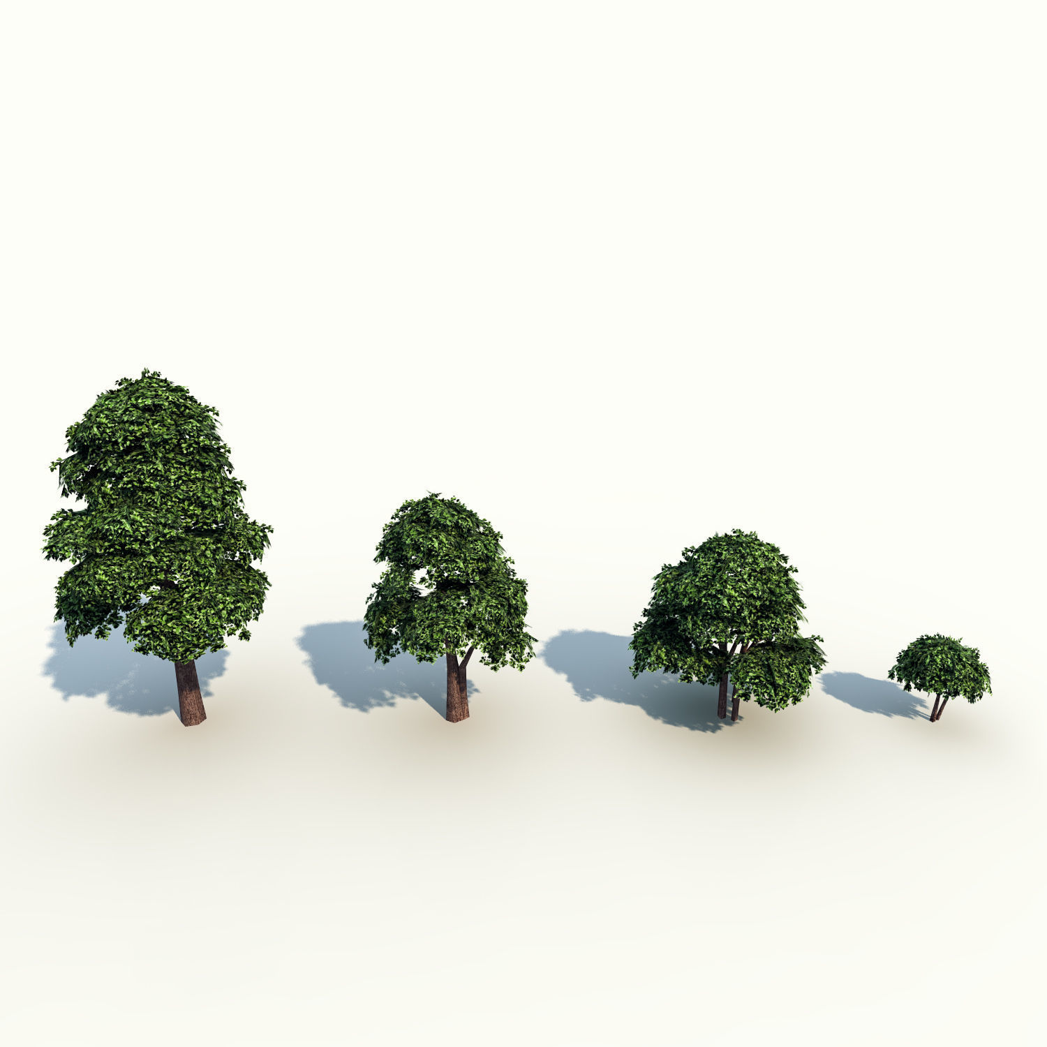 Trees pack lowpoly plus pebbles and small bushes Low-poly 3D model_8