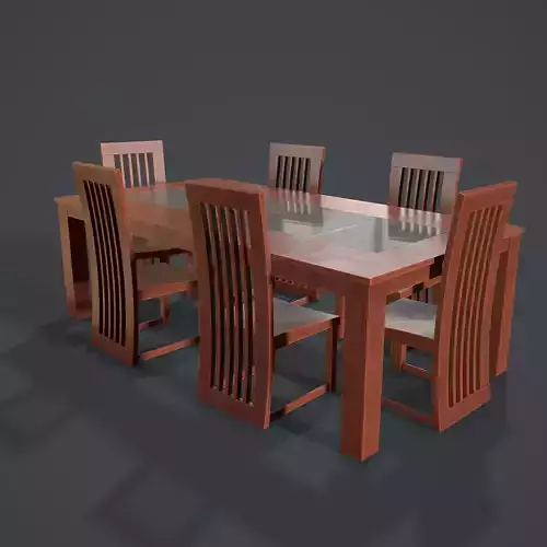 Wooden Glass Dining Table and chairs