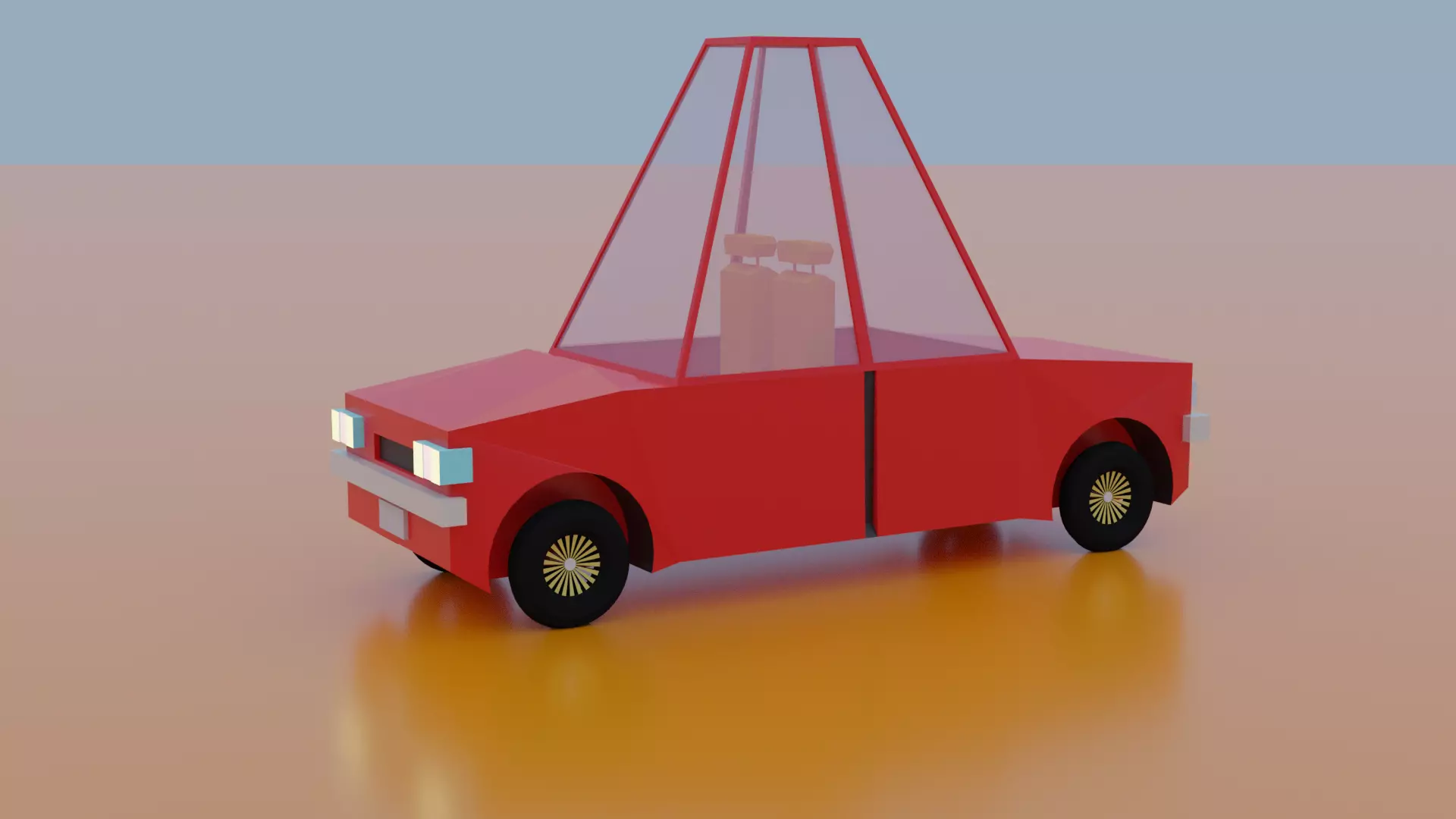 Red Car Free low-poly 3D model