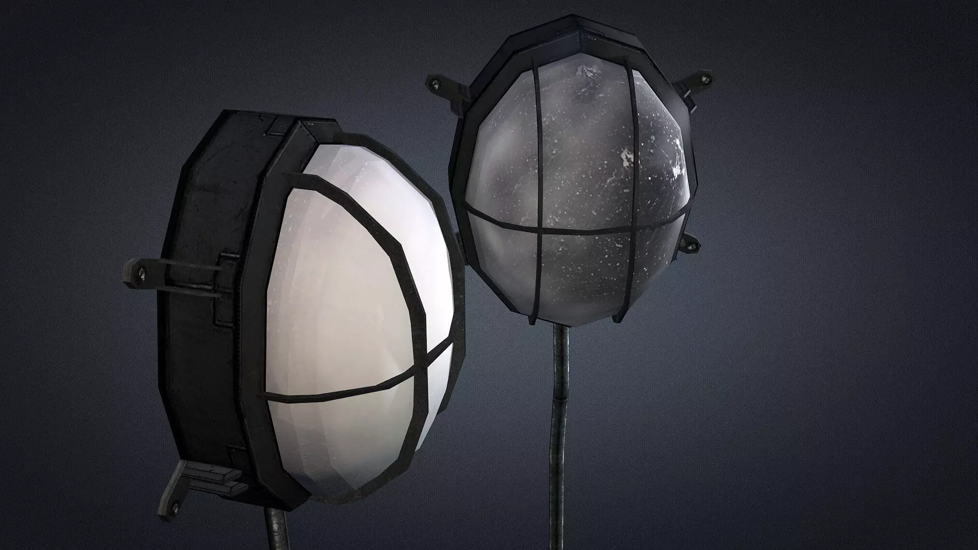 Wall Lamp Low-poly 3D model_0