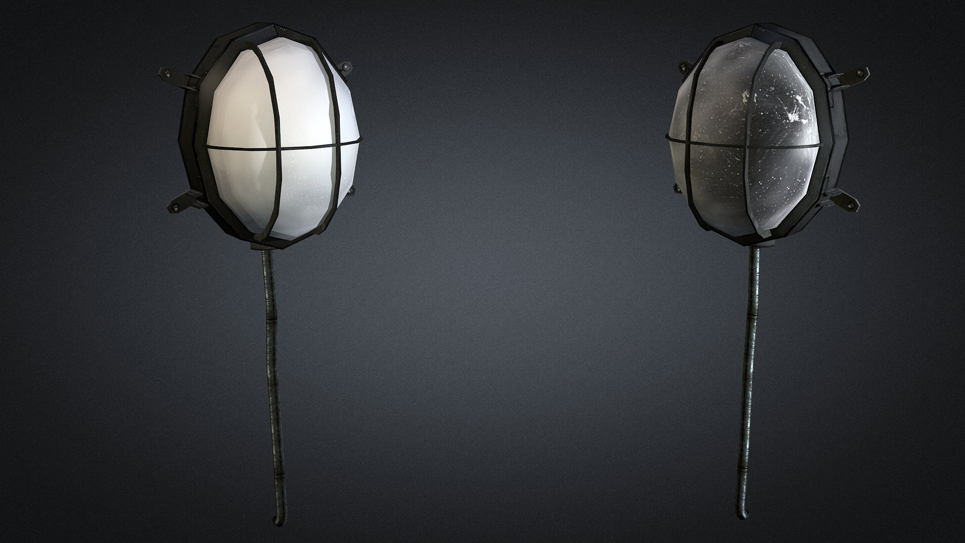 Wall Lamp Low-poly 3D model_2