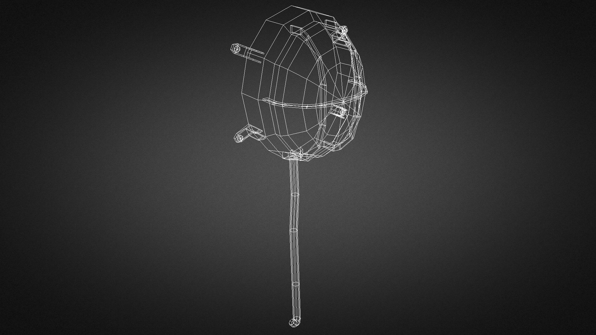 Wall Lamp Low-poly 3D model_4