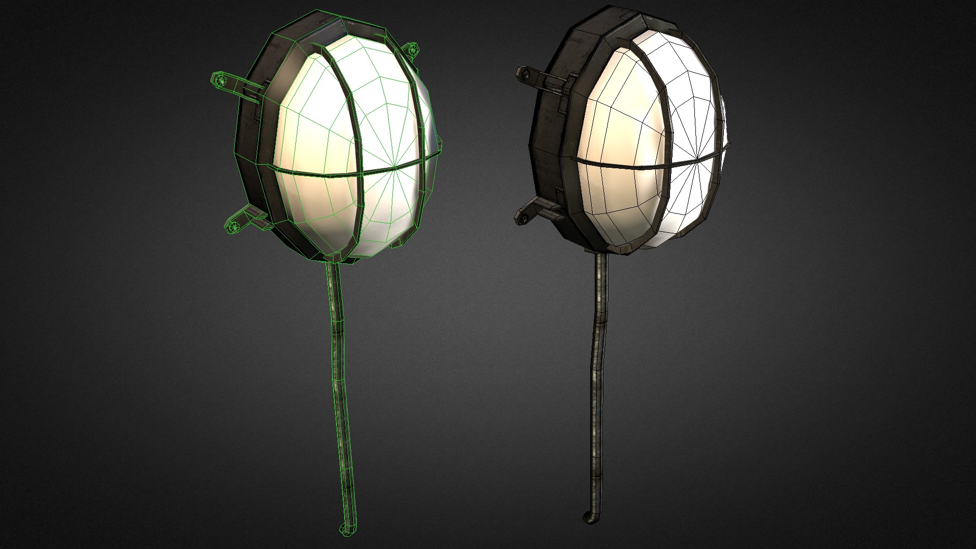 Wall Lamp Low-poly 3D model_1