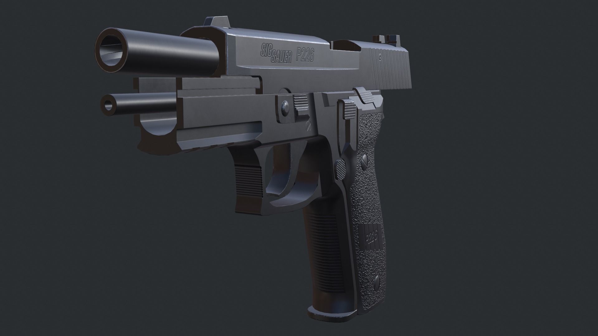 Sig Sauer P226 9mm Handgun Low-poly 3D model_28