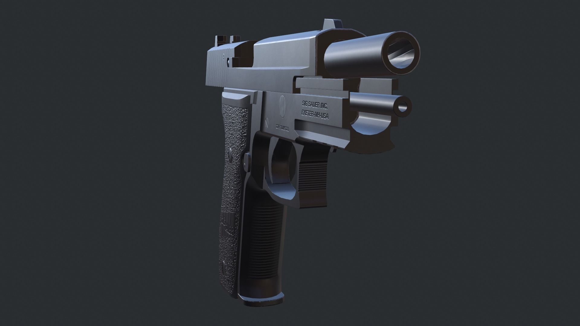 Sig Sauer P226 9mm Handgun Low-poly 3D model_23
