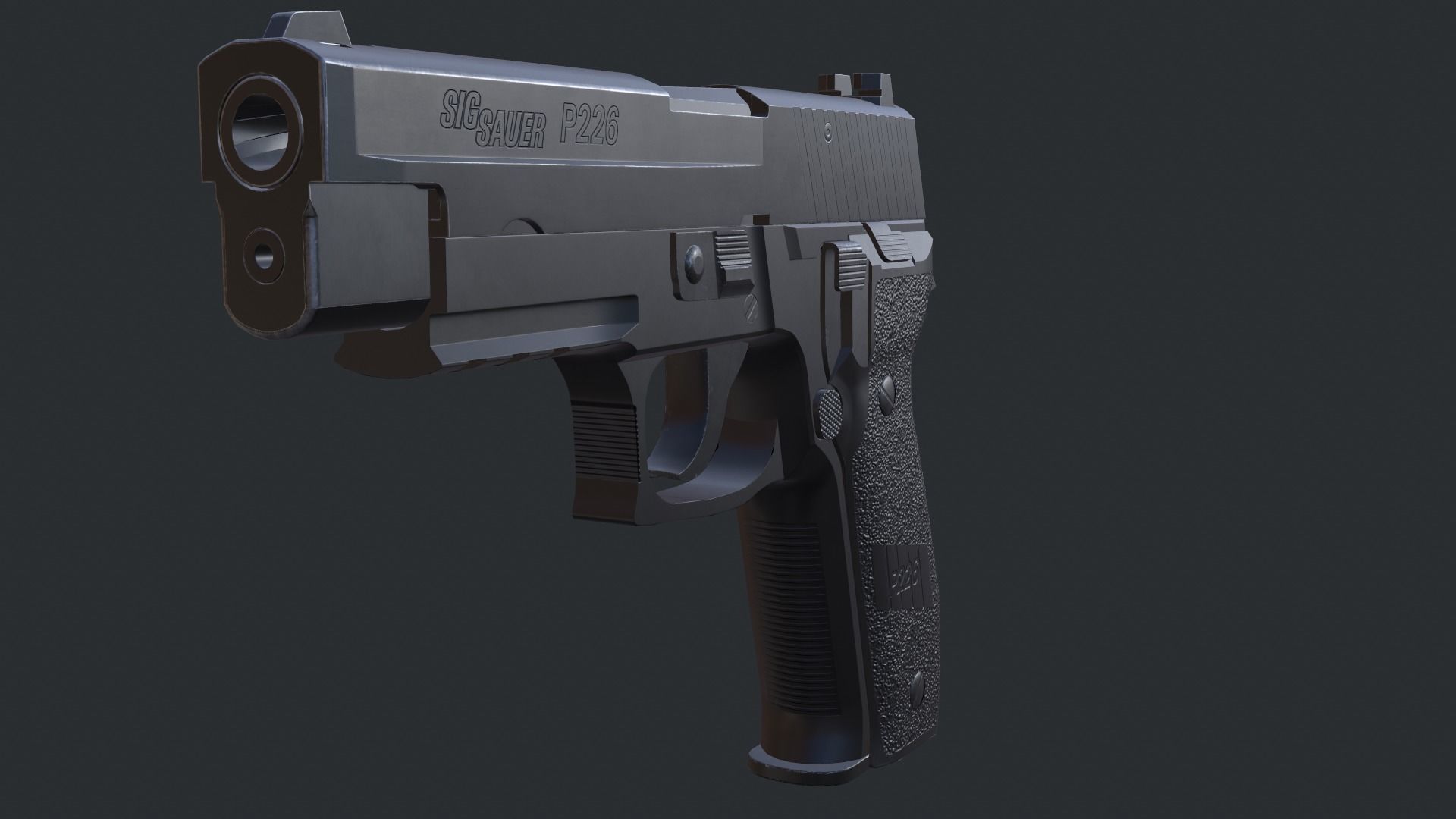 Sig Sauer P226 9mm Handgun Low-poly 3D model_27