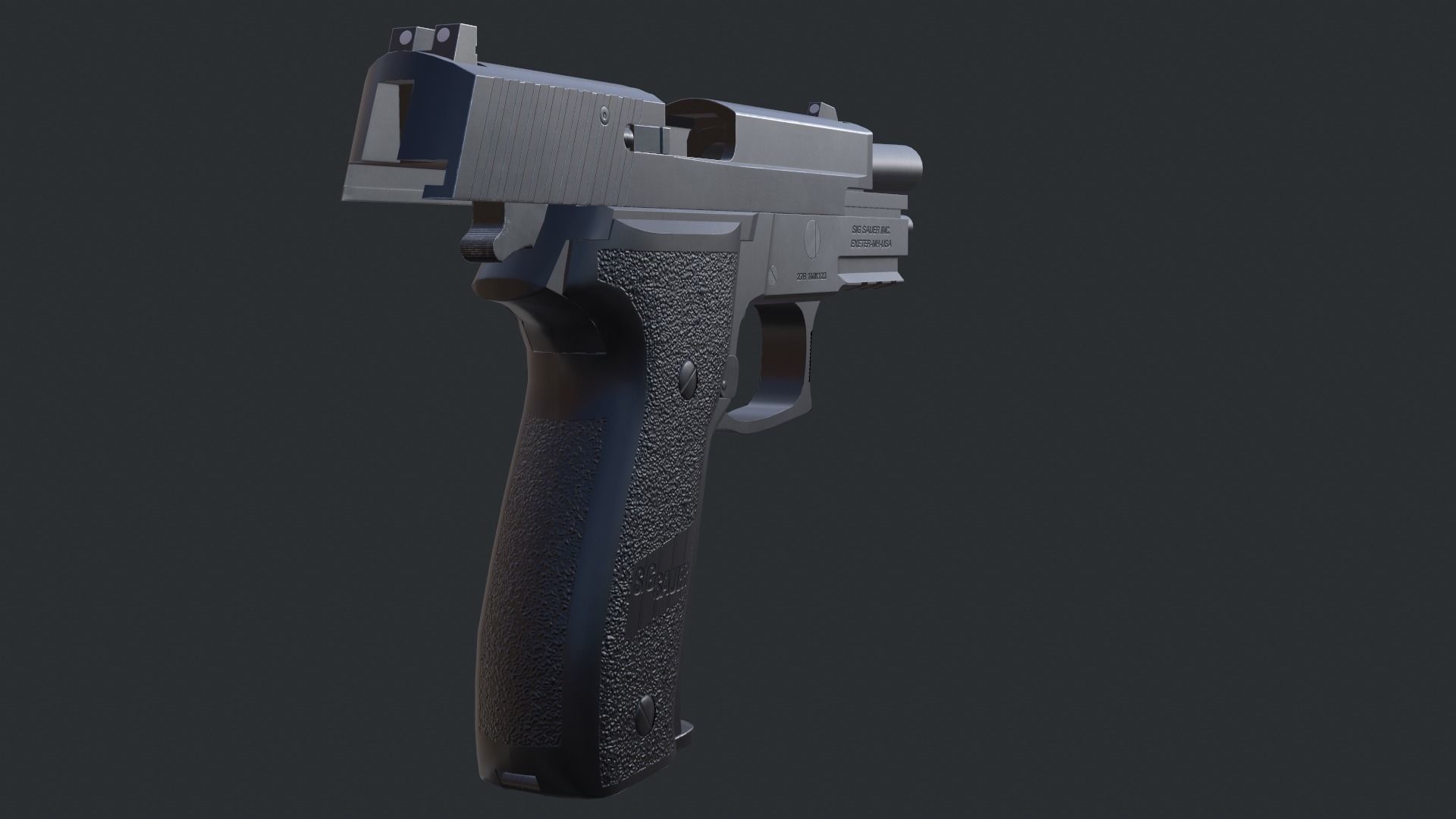 Sig Sauer P226 9mm Handgun Low-poly 3D model_17