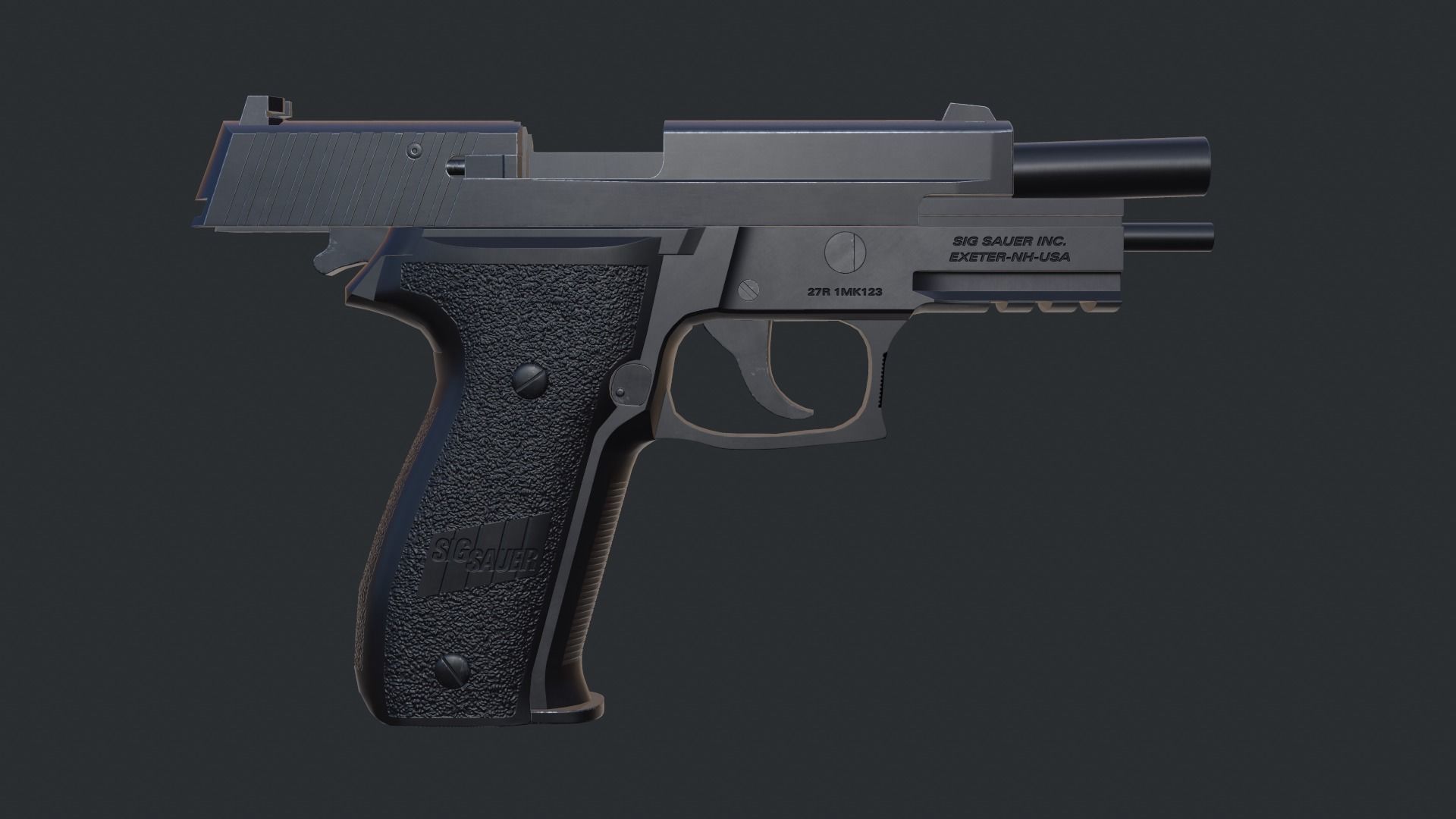 Sig Sauer P226 9mm Handgun Low-poly 3D model_19