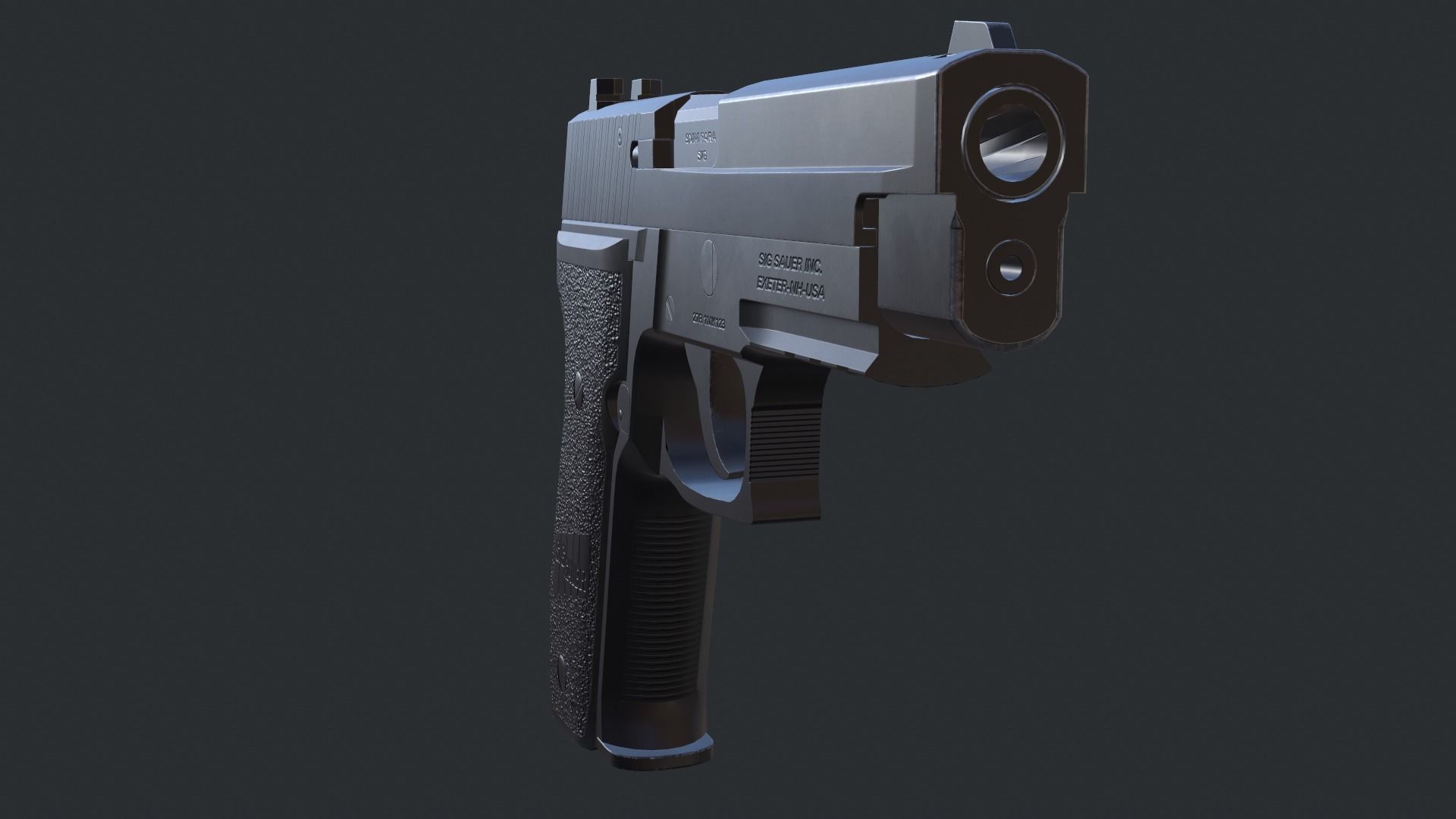Sig Sauer P226 9mm Handgun Low-poly 3D model_21