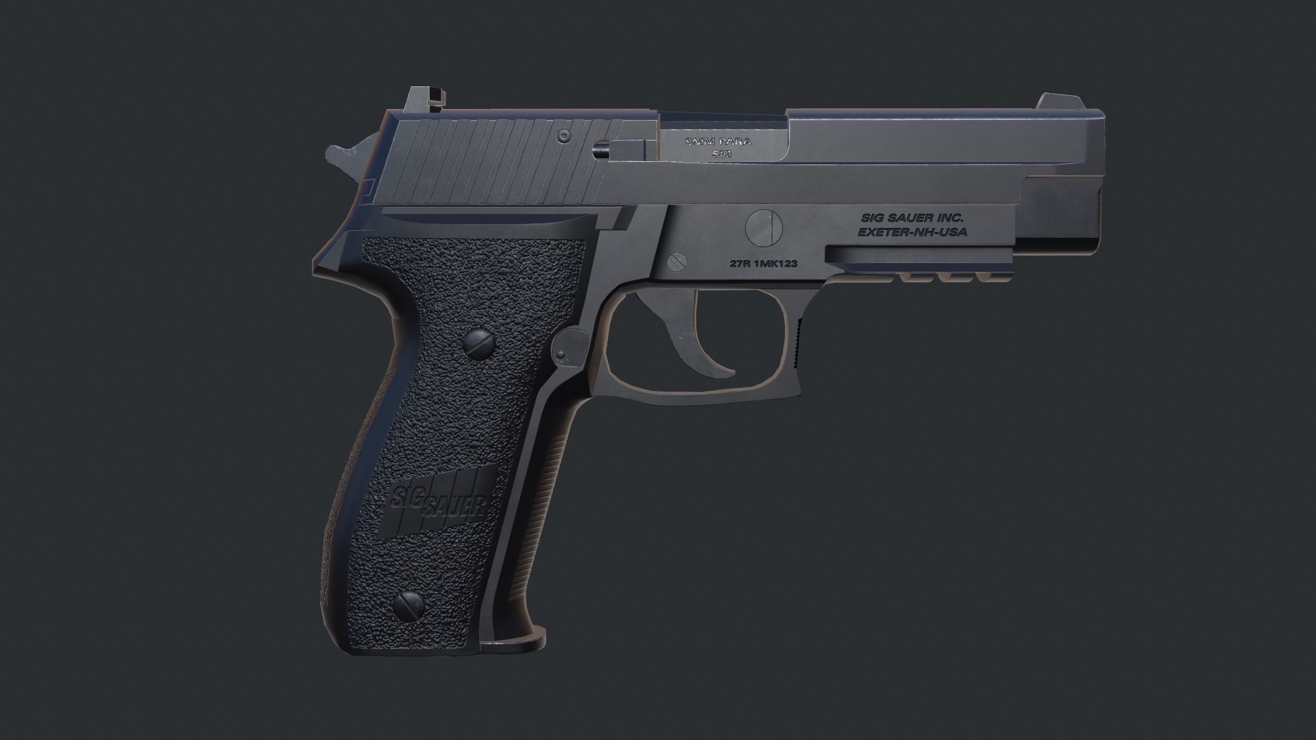 Sig Sauer P226 9mm Handgun Low-poly 3D model_18