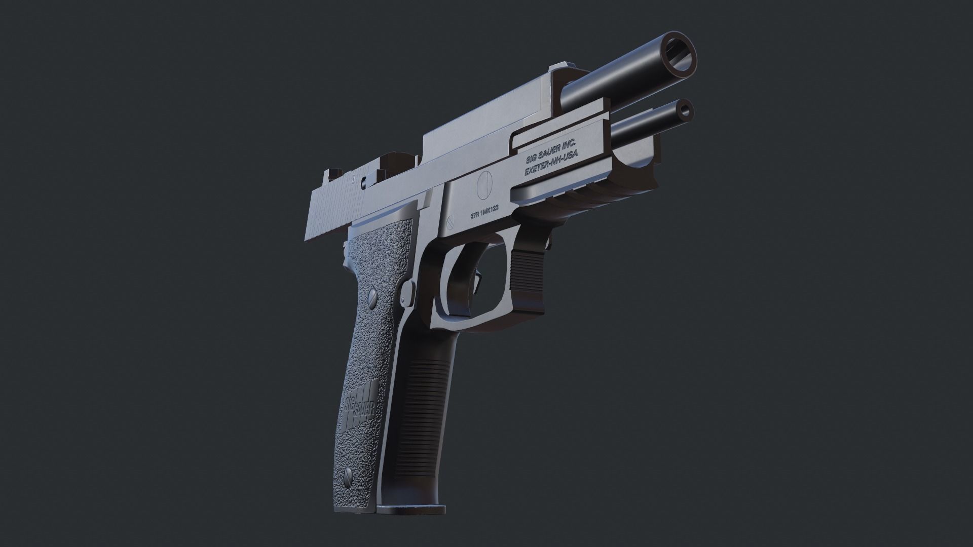 Sig Sauer P226 9mm Handgun Low-poly 3D model_47