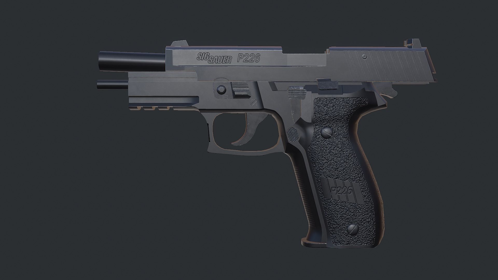 Sig Sauer P226 9mm Handgun Low-poly 3D model_6