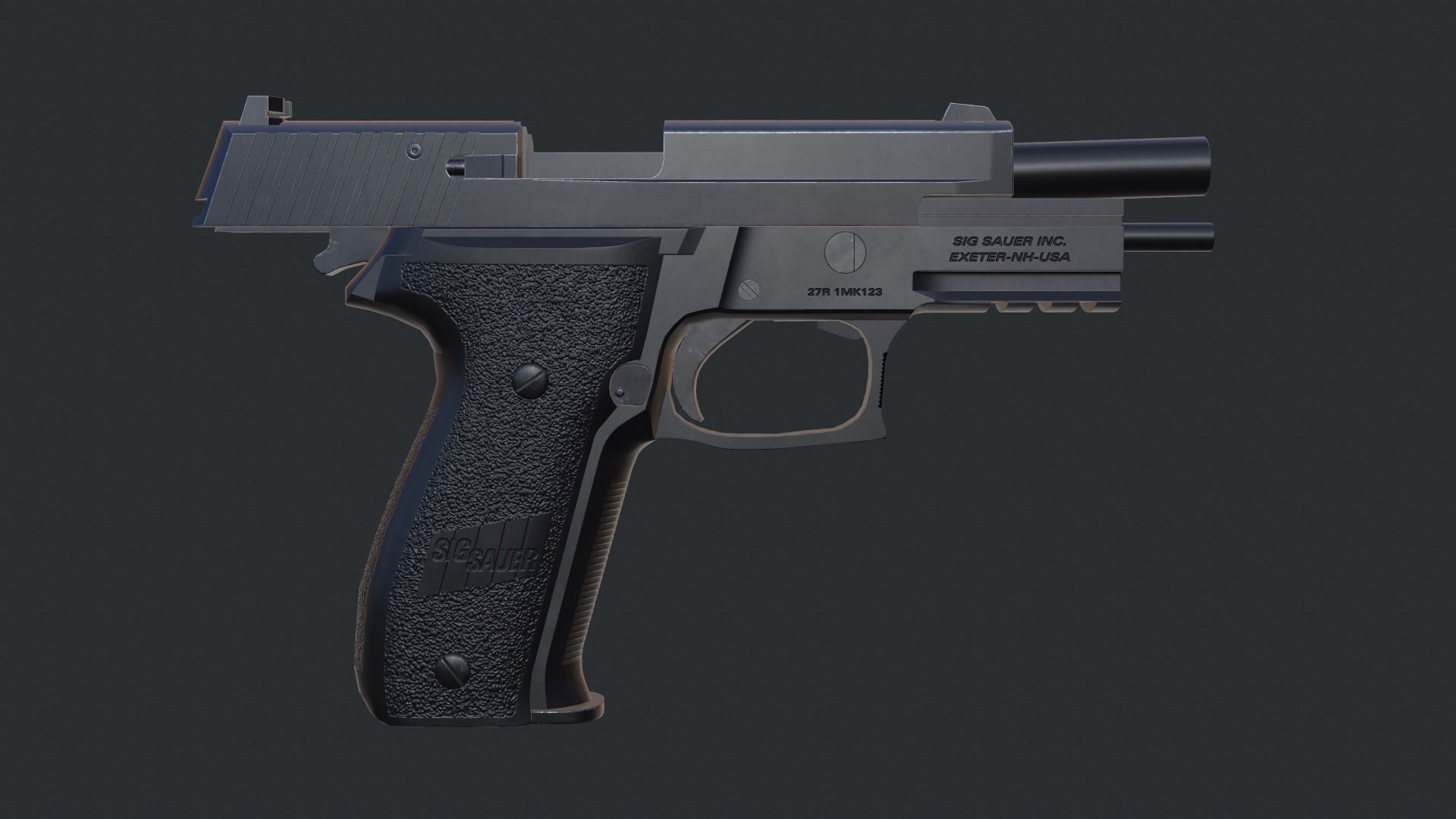 Sig Sauer P226 9mm Handgun Low-poly 3D model_20
