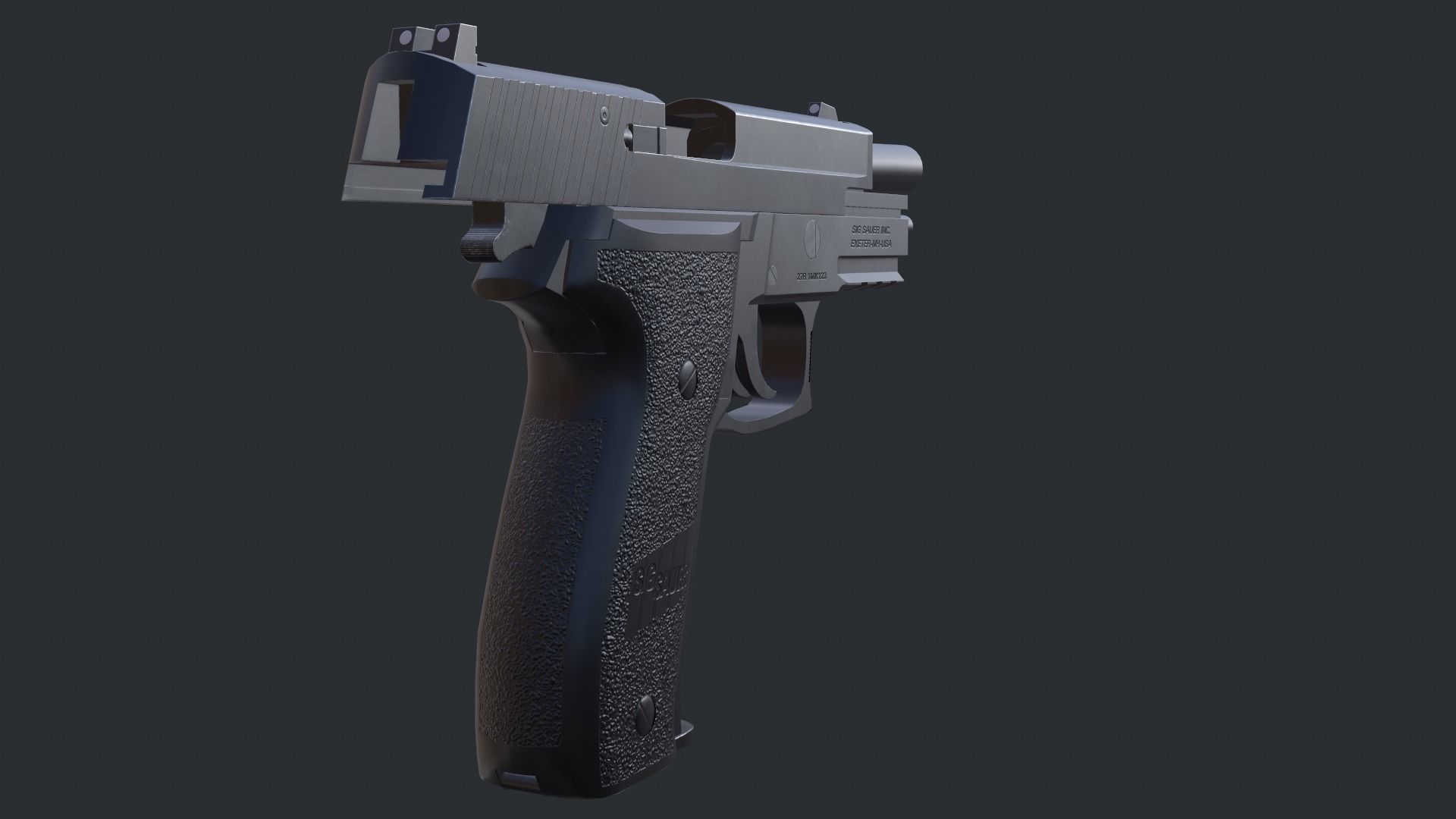 Sig Sauer P226 9mm Handgun Low-poly 3D model_16