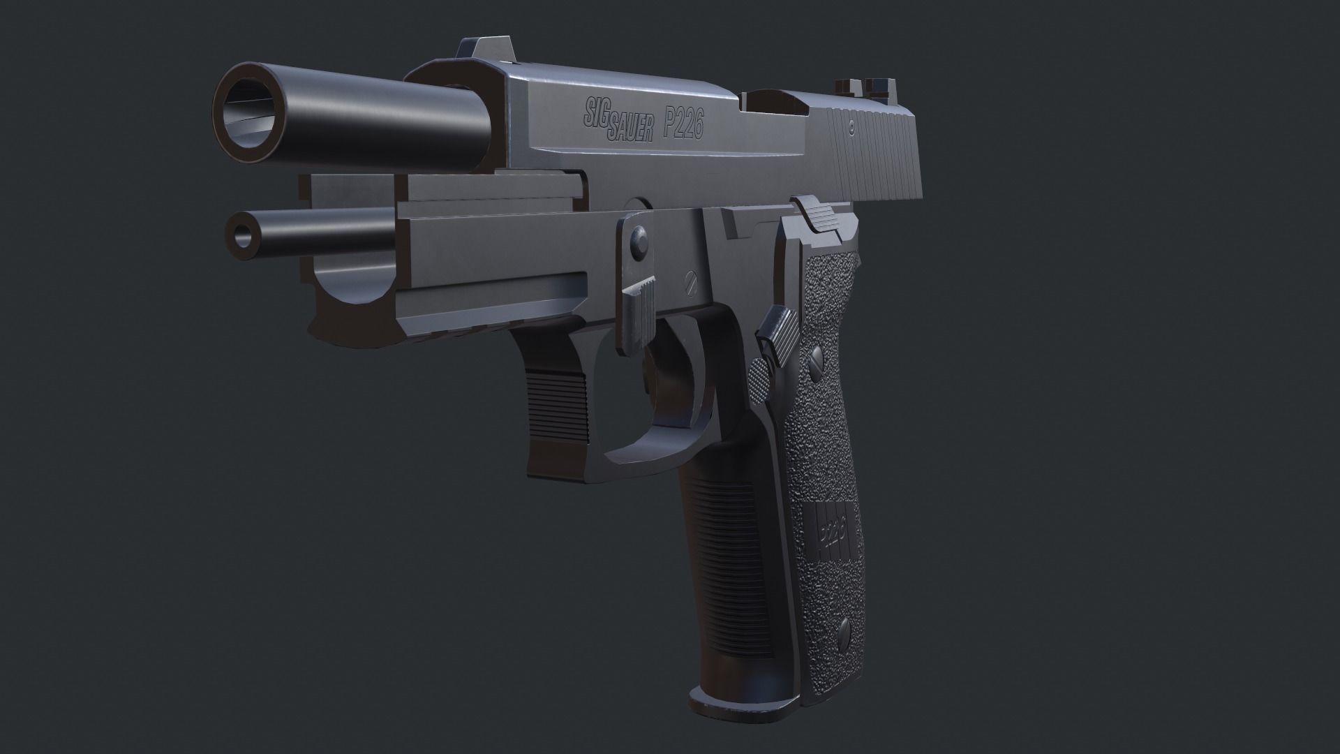 Sig Sauer P226 9mm Handgun Low-poly 3D model_29