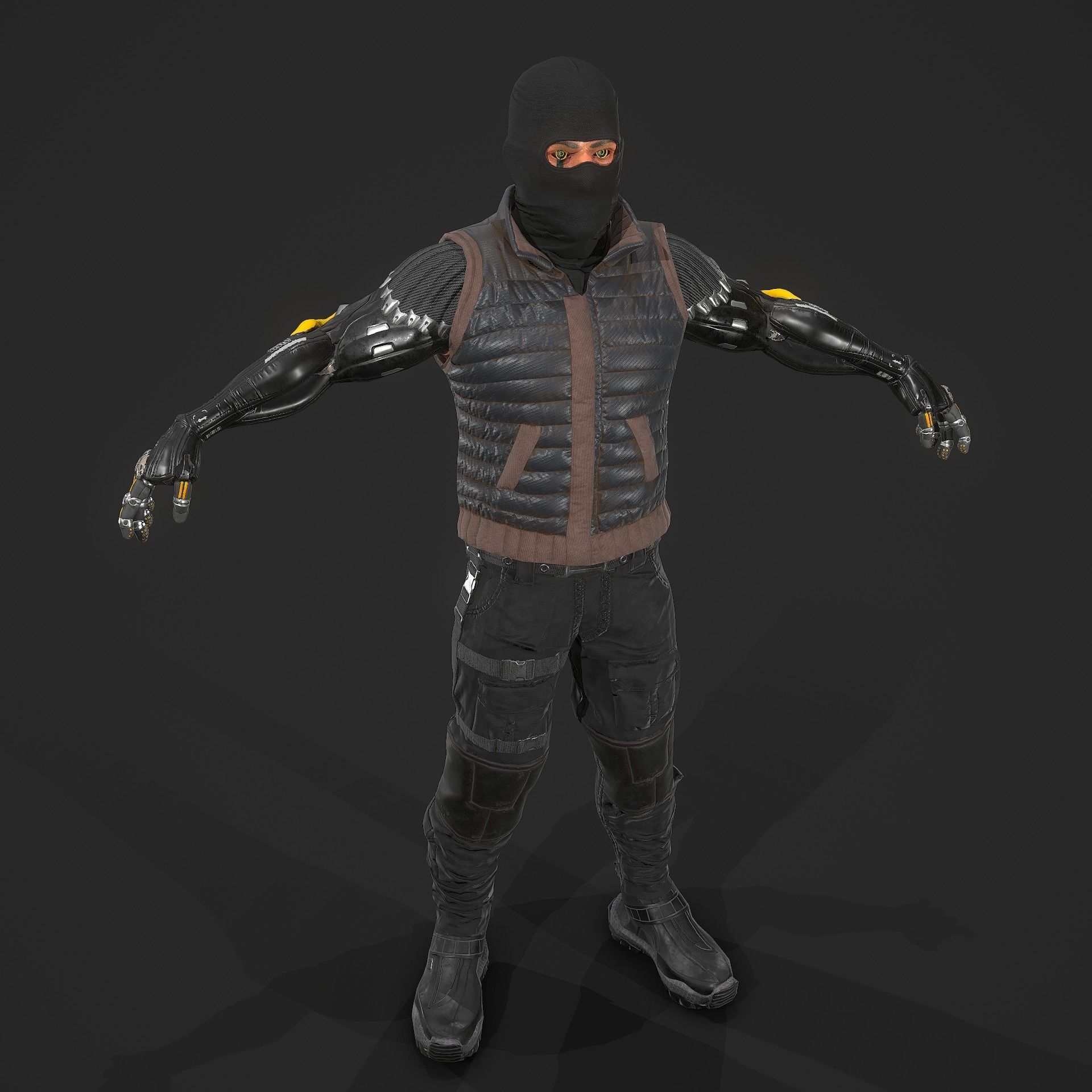 Sci-fi Soldier Low-poly 3D model_31