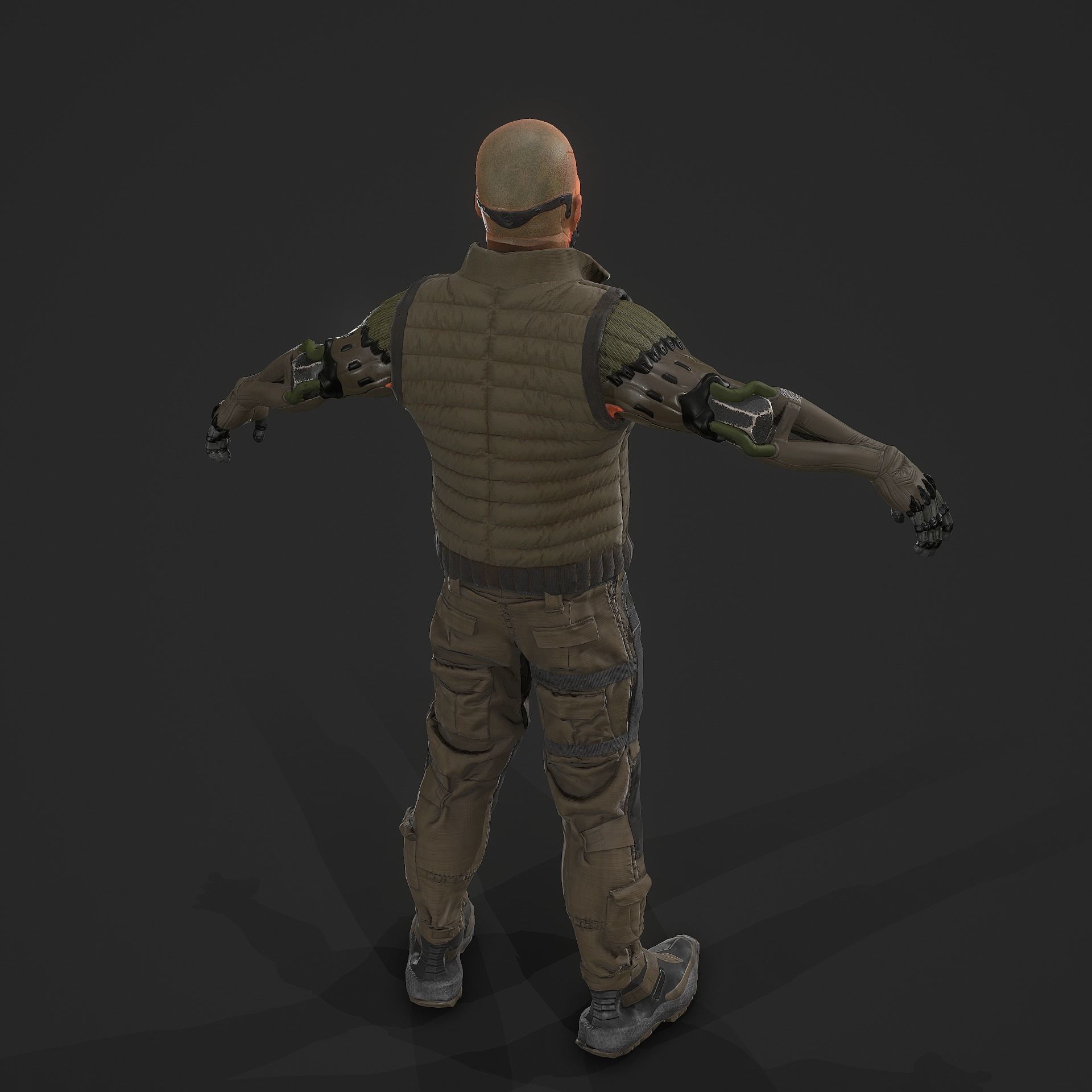 Sci-fi Soldier Low-poly 3D model_6