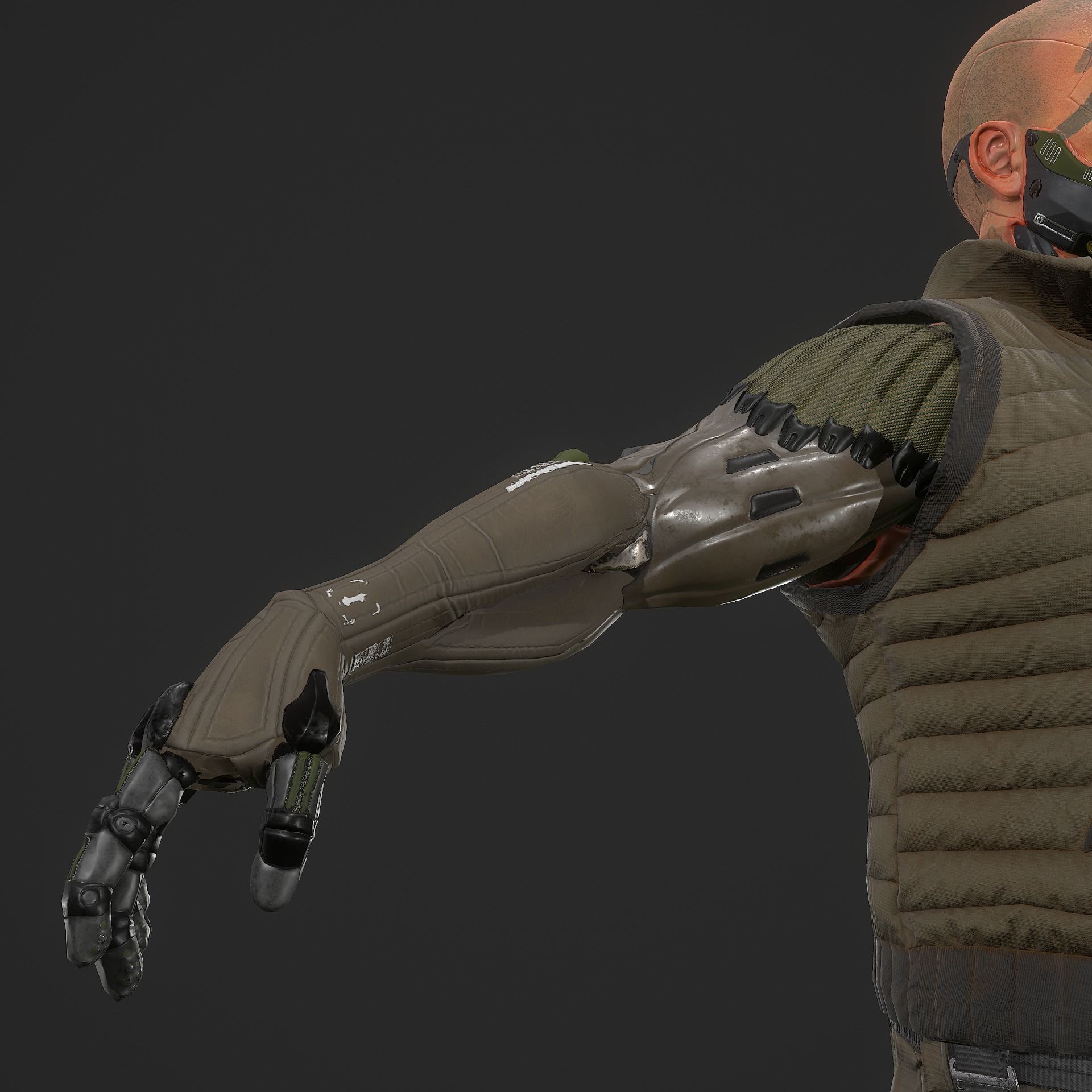 Sci-fi Soldier Low-poly 3D model_8